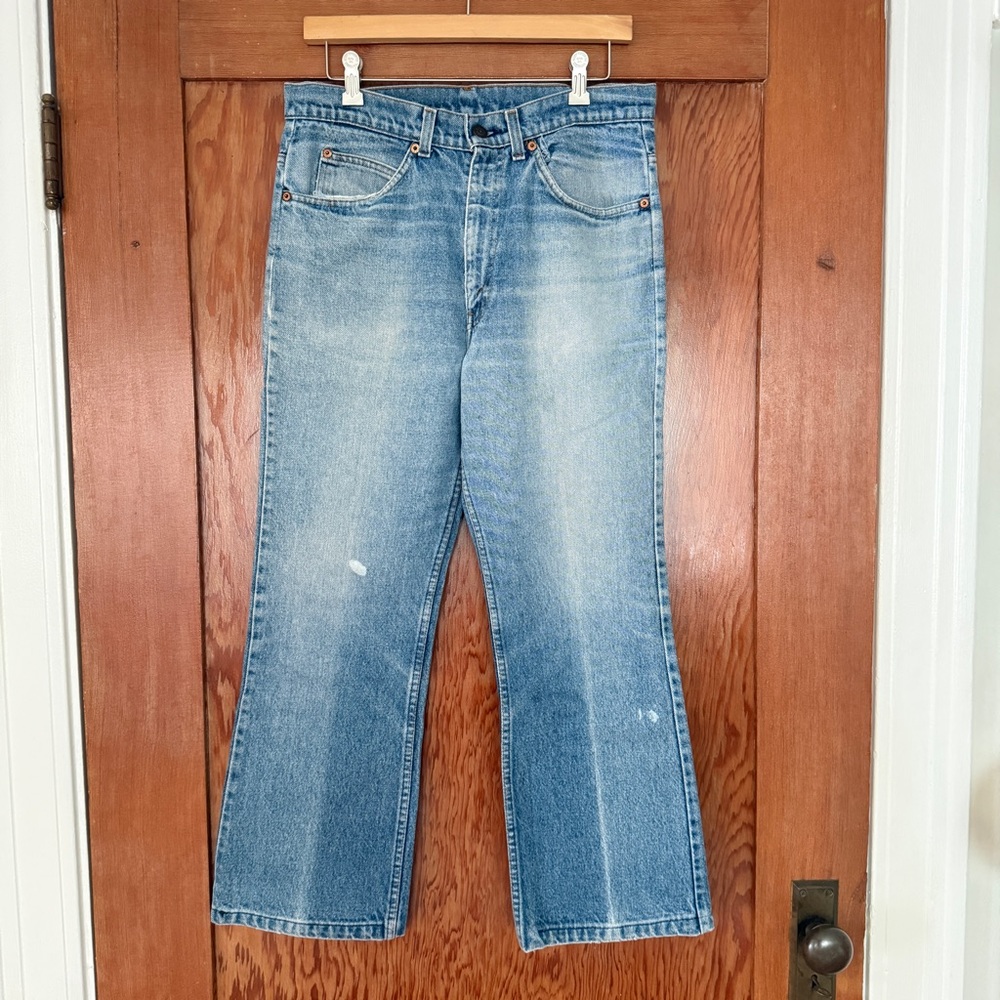 Vintage Levi’s Orange Tab 517 1970s worn in denim jeans